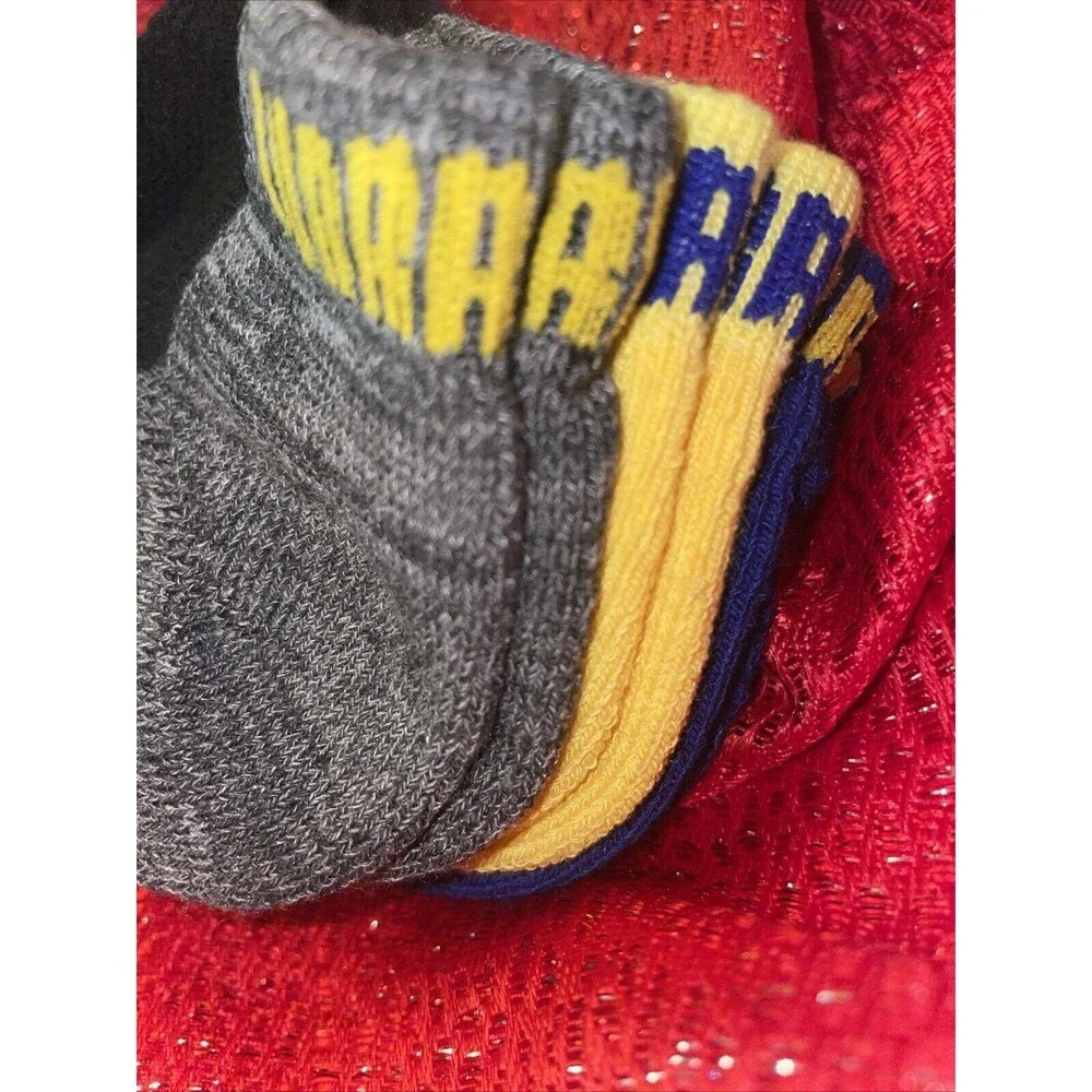 3 Pair NBA Warriors Low Cut Socks, Men's Shoe Size 6-12 Gift Basketball Multi